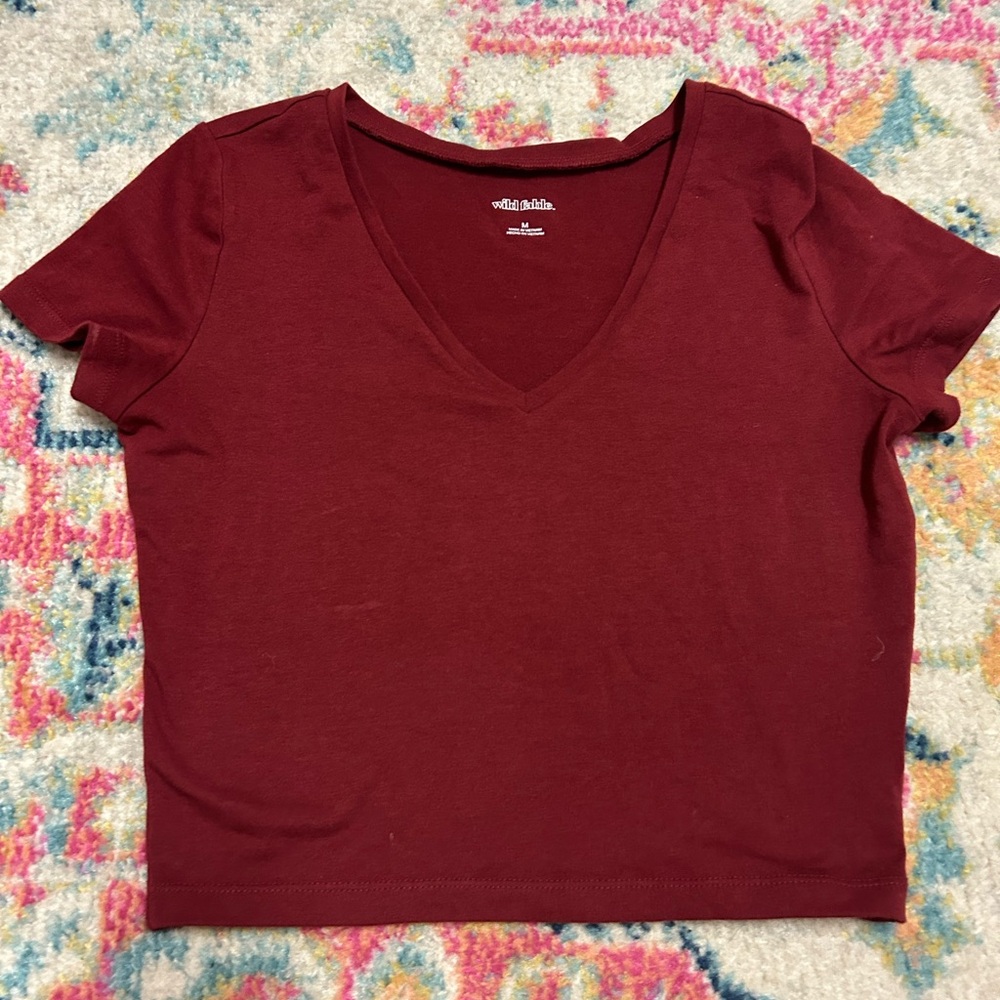 Red cropped top